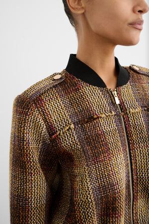 PIERCE BOMBER JACKET WITH FRINGE DETAIL