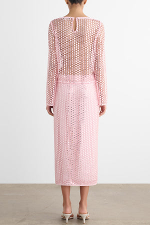 PRIMROSE BOAT NECK FLARED SLEEVE TOP - Toccin