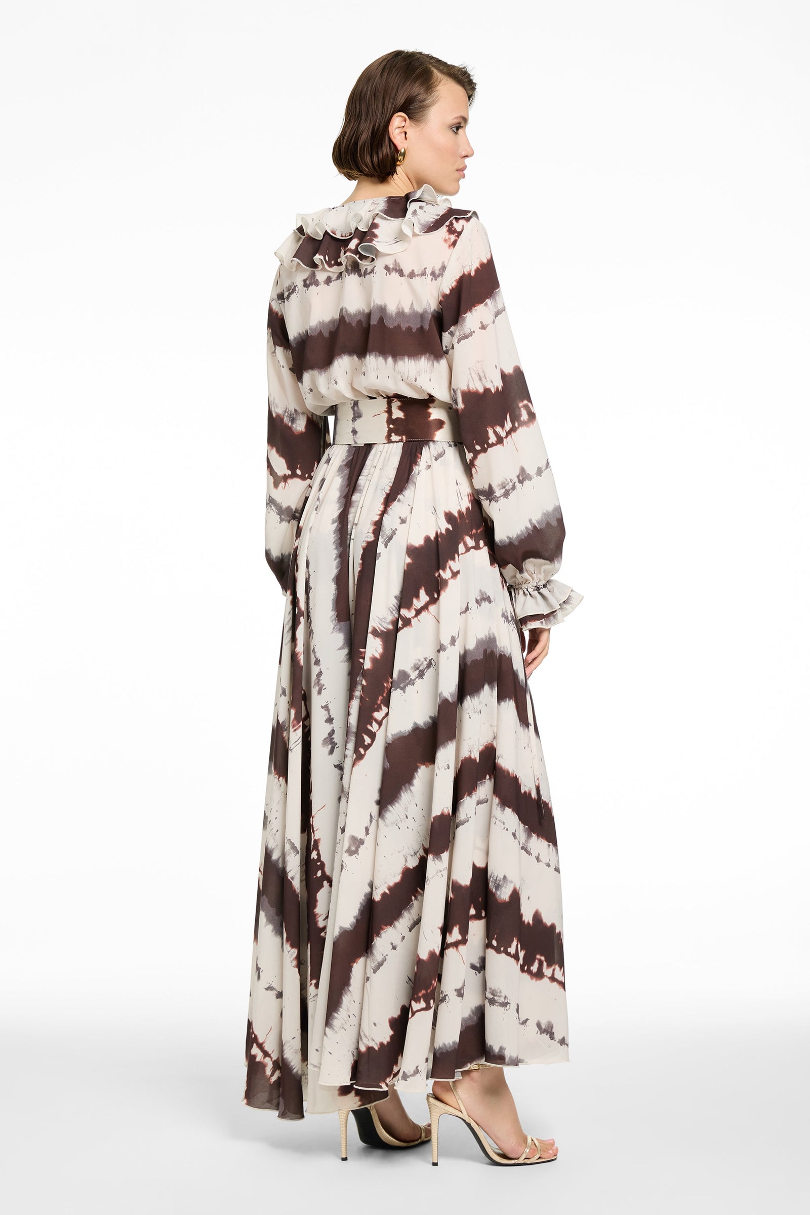 PETRA EXAGGERATED RUFFLE MIDI DRESS - Toccin