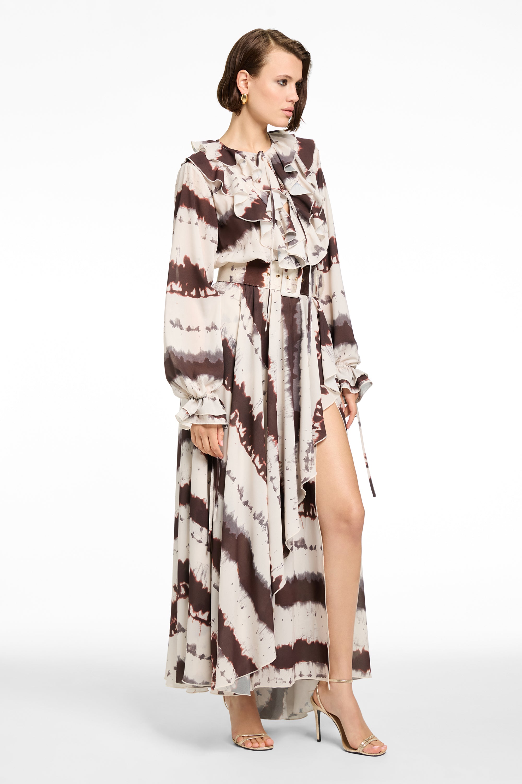 PETRA EXAGGERATED RUFFLE MIDI DRESS - Toccin