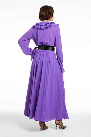 PETRA EXAGGERATED RUFFLE MIDI DRESS - Toccin