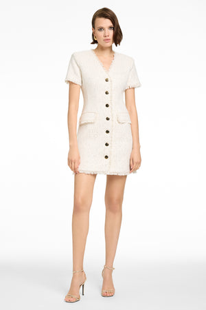 PHOEBE SHORT SLEEVE VEST DRESS WITH FRINGE - Toccin