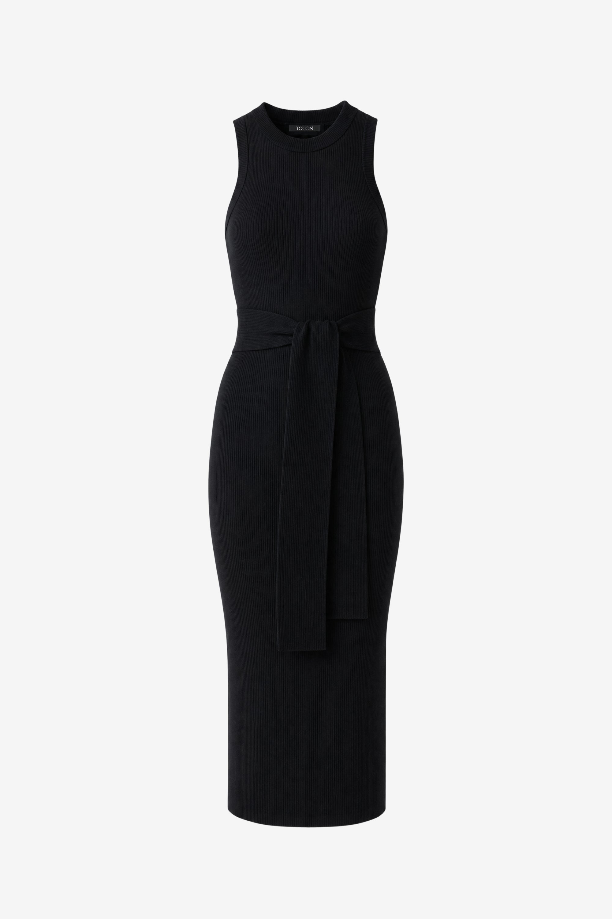 tie front dress black Button Down Front Tie Midi Dress Black – Broadway in Stanley main image 1