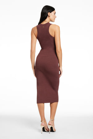 PIPER SLEEVELESS TIE-FRONT MIDI DRESS - Toccin