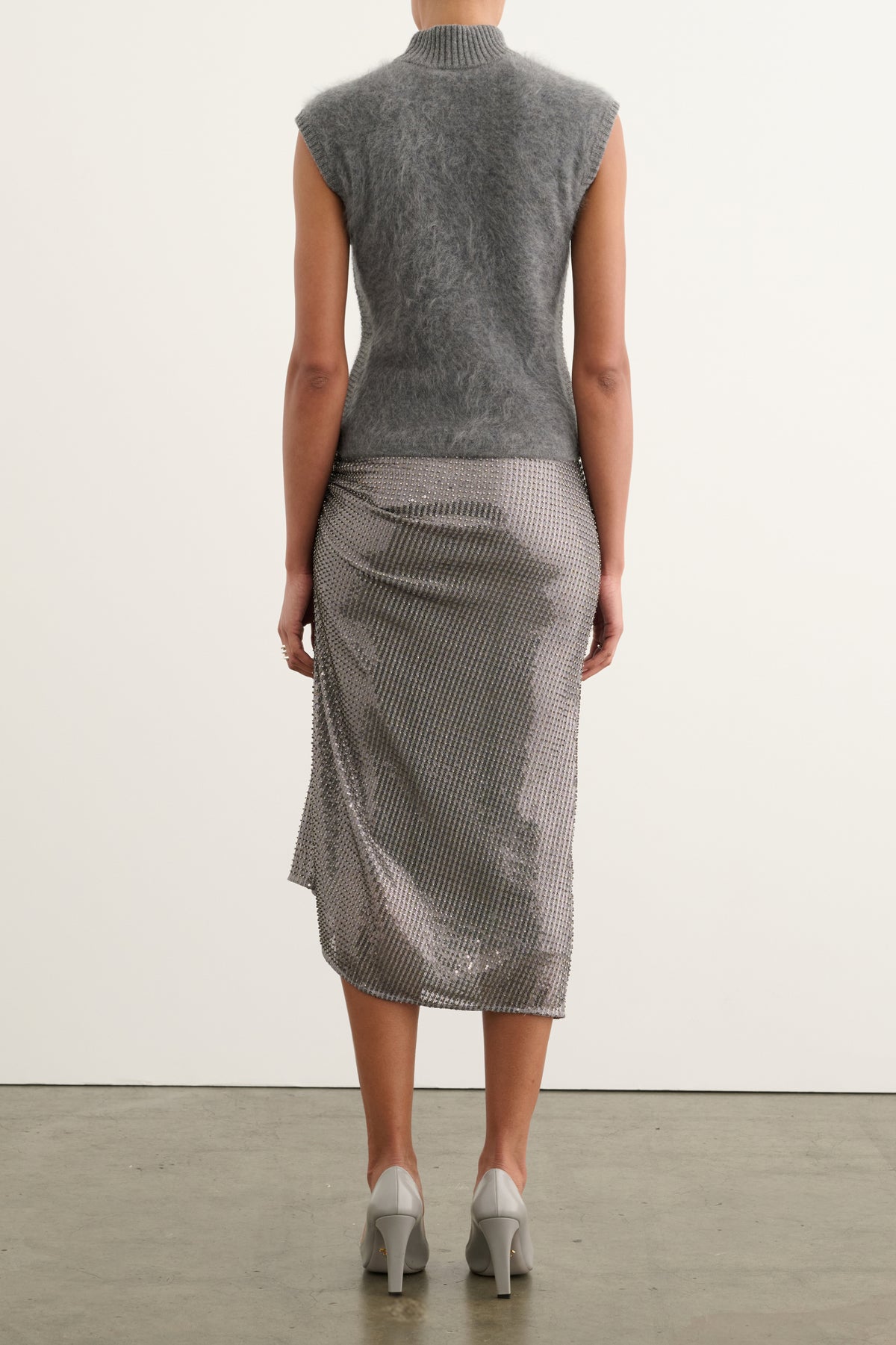 RAELYNN DRAPED KNEE LENGTH SKIRT
