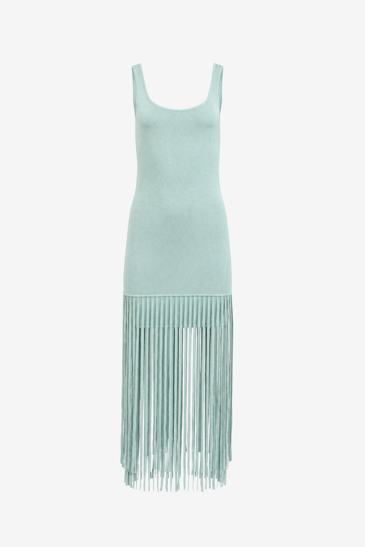 ROXANNE SCOOP NECK MINI DRESS WITH FRINGE - Toccin