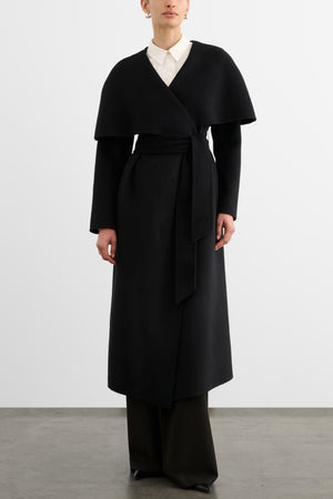 RYA EXAGGERATED CAPE WRAP COAT