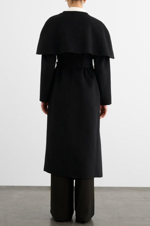 RYA EXAGGERATED CAPE WRAP COAT