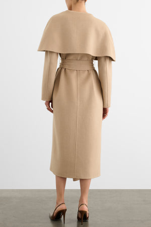 RYA EXAGGERATED CAPE WRAP COAT