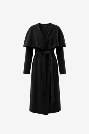 RYA EXAGGERATED CAPE WRAP COAT