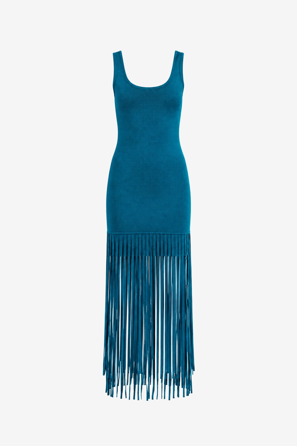 ROXANNE SCOOP NECK MINI DRESS WITH FRINGE - Toccin