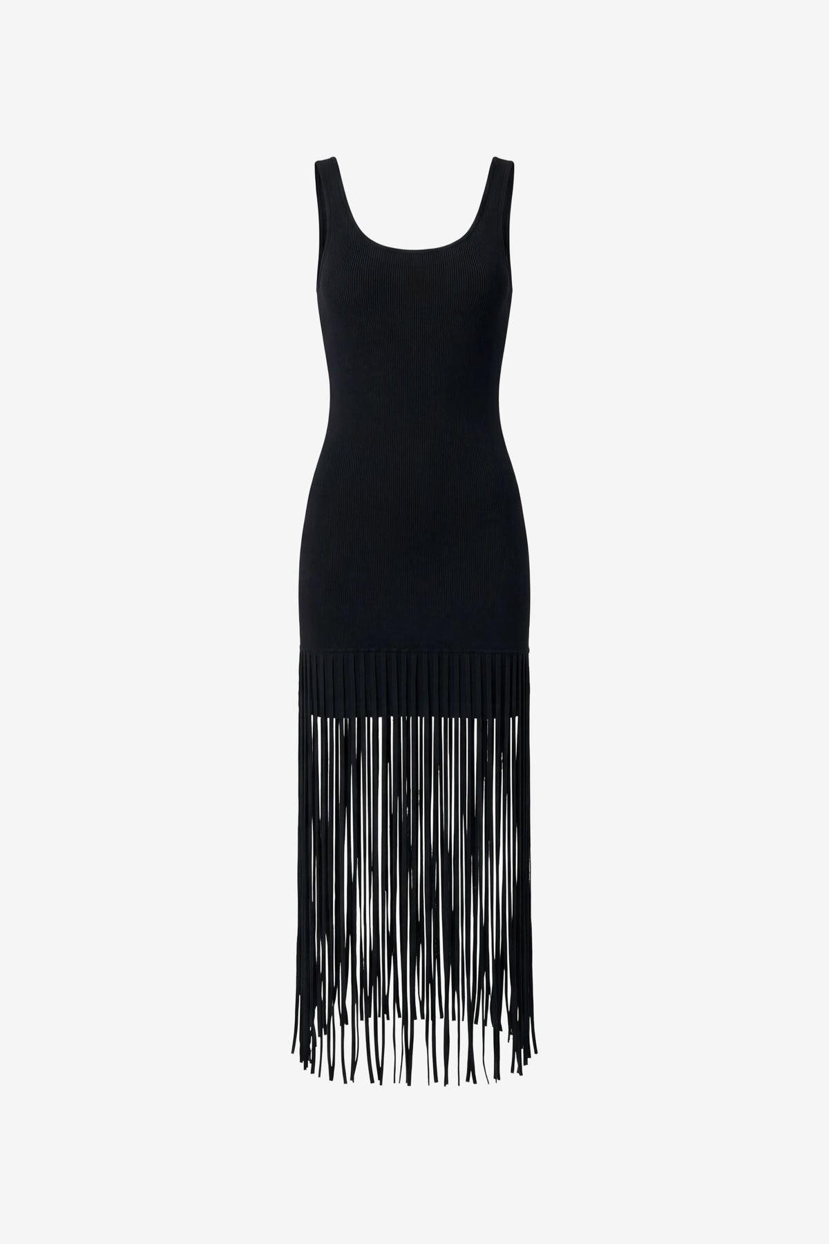 ROXANNE SCOOP NECK MINI DRESS WITH FRINGE - Toccin