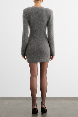 SARA LONG SLEEVE STRONG SHOULDER MINI DRESS