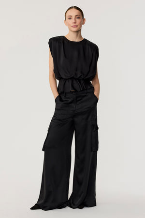 Maia Satin Cargo Pants - Toccin