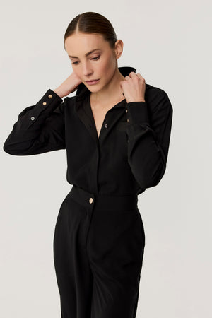 Riley Silk Button-Down Shirt