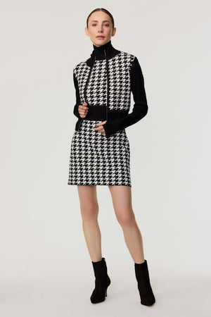 Shelby Sleeveless Houndstooth Mini Dress