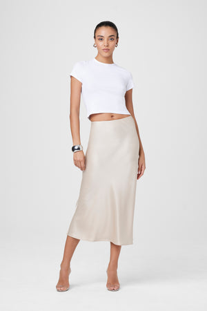 Heidi Silk Satin Slip Skirt