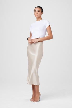 Heidi Silk Satin Slip Skirt - Toccin