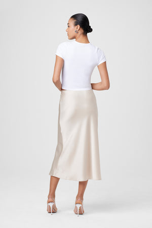 Heidi Silk Satin Slip Skirt