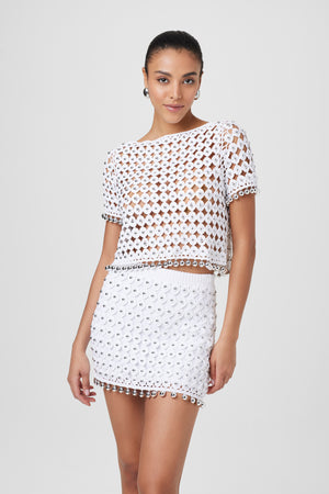 Nadia Pull On Crochet Skirt - Toccin