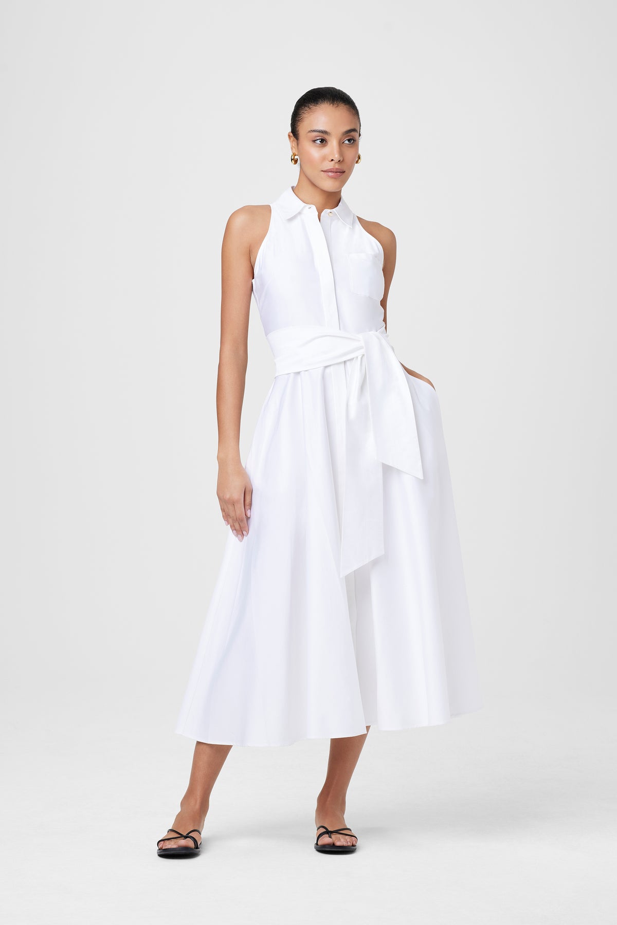 Chelsea Tie Front Shirt Dress - Toccin