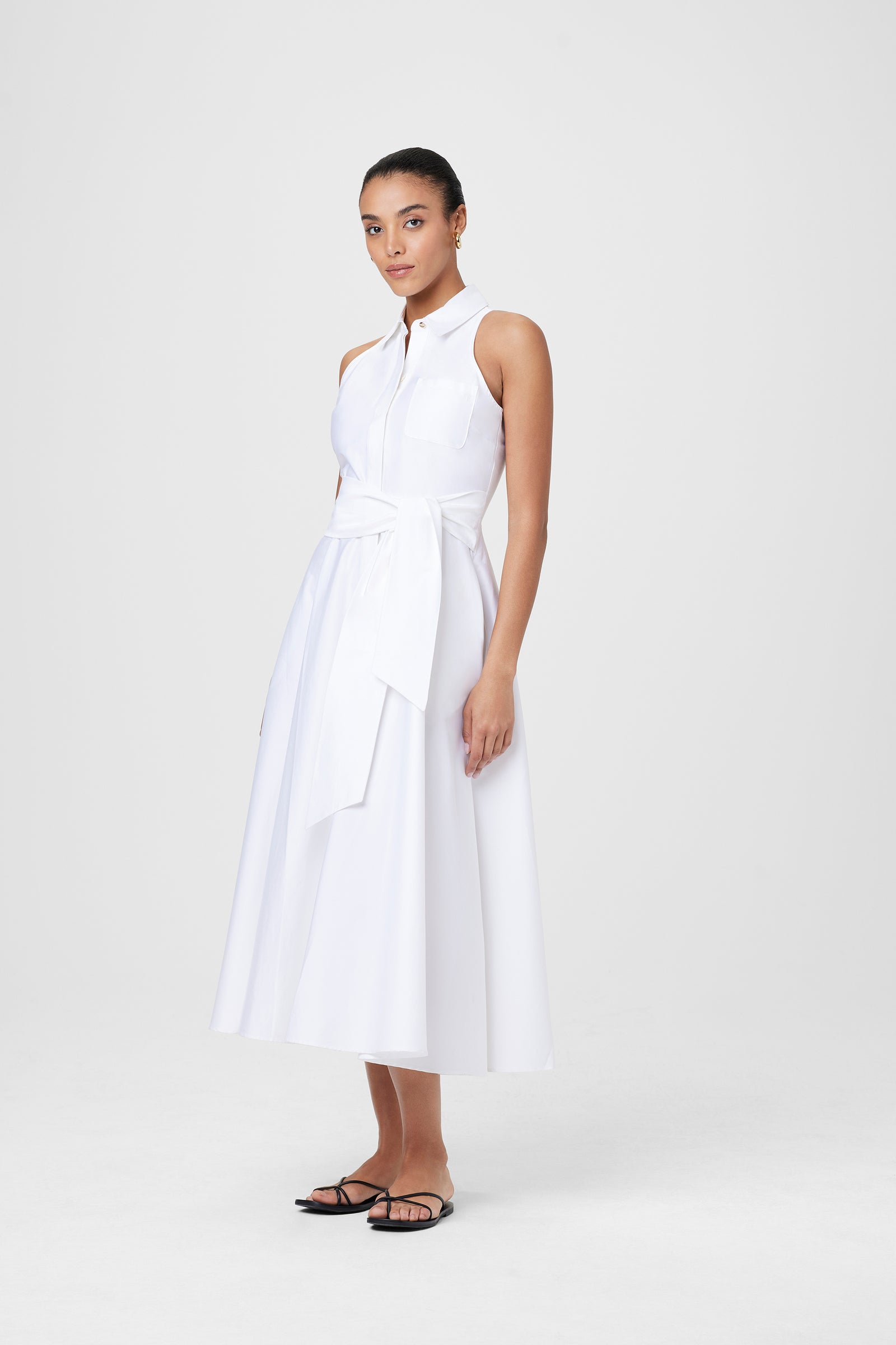 Chelsea Tie Front Shirt Dress - Toccin