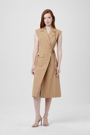 Silvia Safari Wrap Midi Dress - Toccin