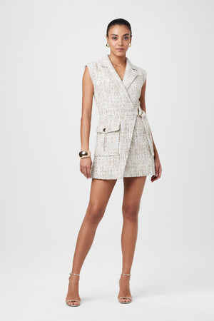 Everly Tweed Wrap Mini Dress - Toccin