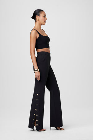 Gracie High Waist Side Button Pant - Toccin