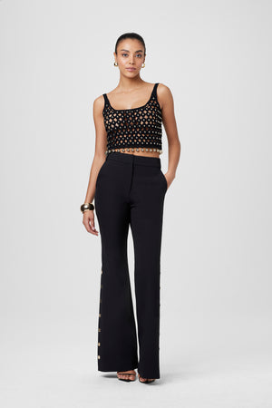 Gracie High Waist Side Button Pant