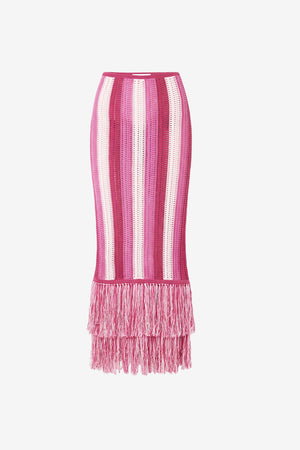SALEM MIDI SKIRT WITH FRINGE
