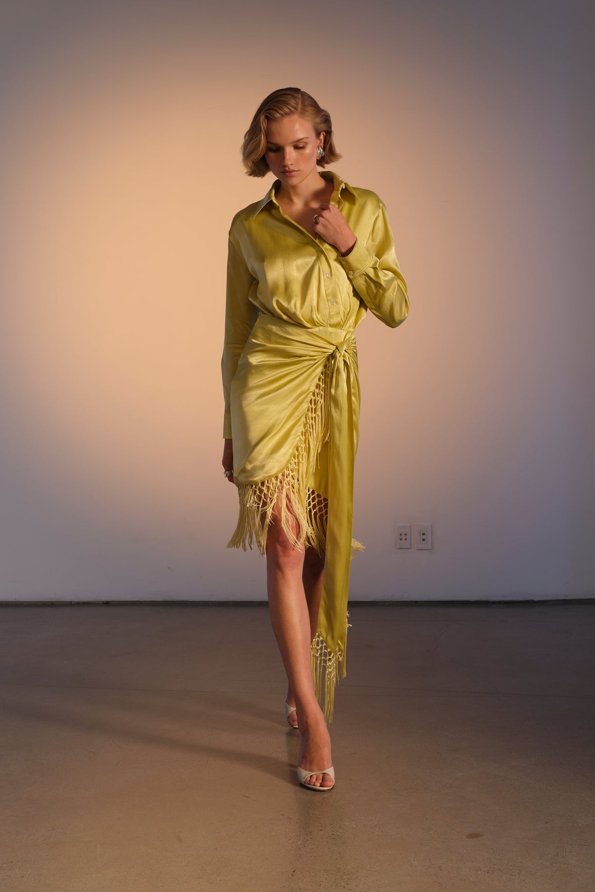 SANADA SHIRT DRESS WITH FRINGE - Toccin