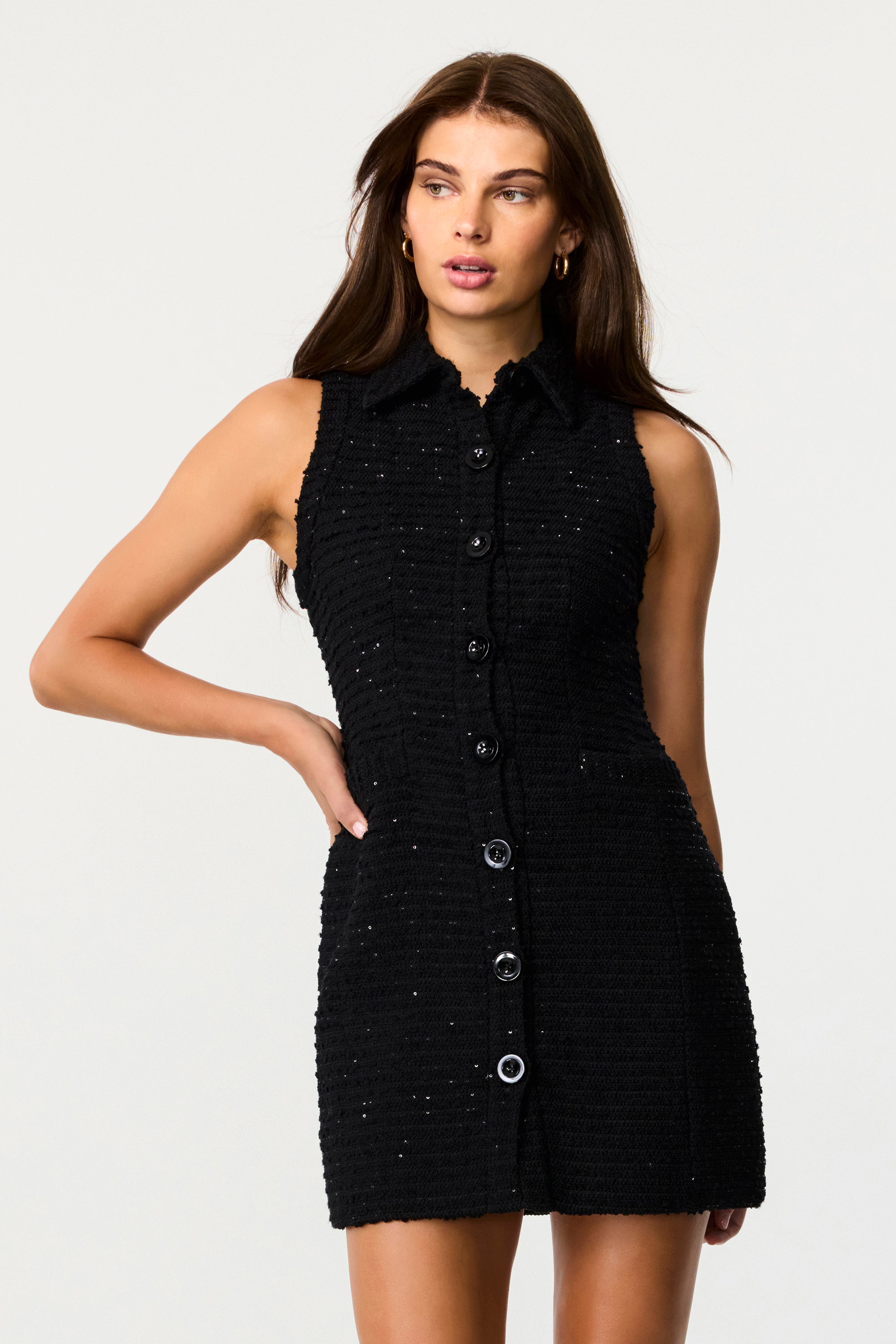 Sophia Button Front Tailored Dress