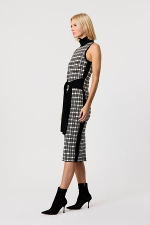 Peggy Tie Front Turtle Neck Midi Dress - Toccin