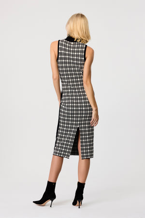 Peggy Tie Front Turtle Neck Midi Dress - Toccin