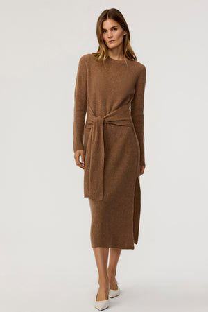 Blakely Crew Neck Tie Front Knit Dress