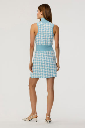 Shelby Sleeveless Houndstooth Mini Dress