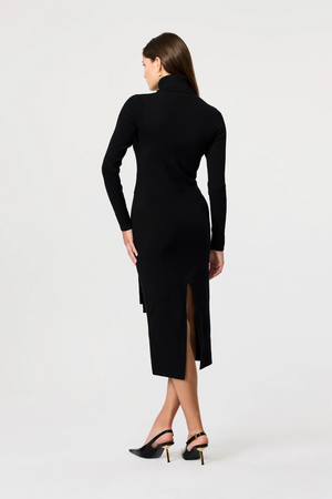 Logan Long Sleeve Turtleneck Tie Front Dress