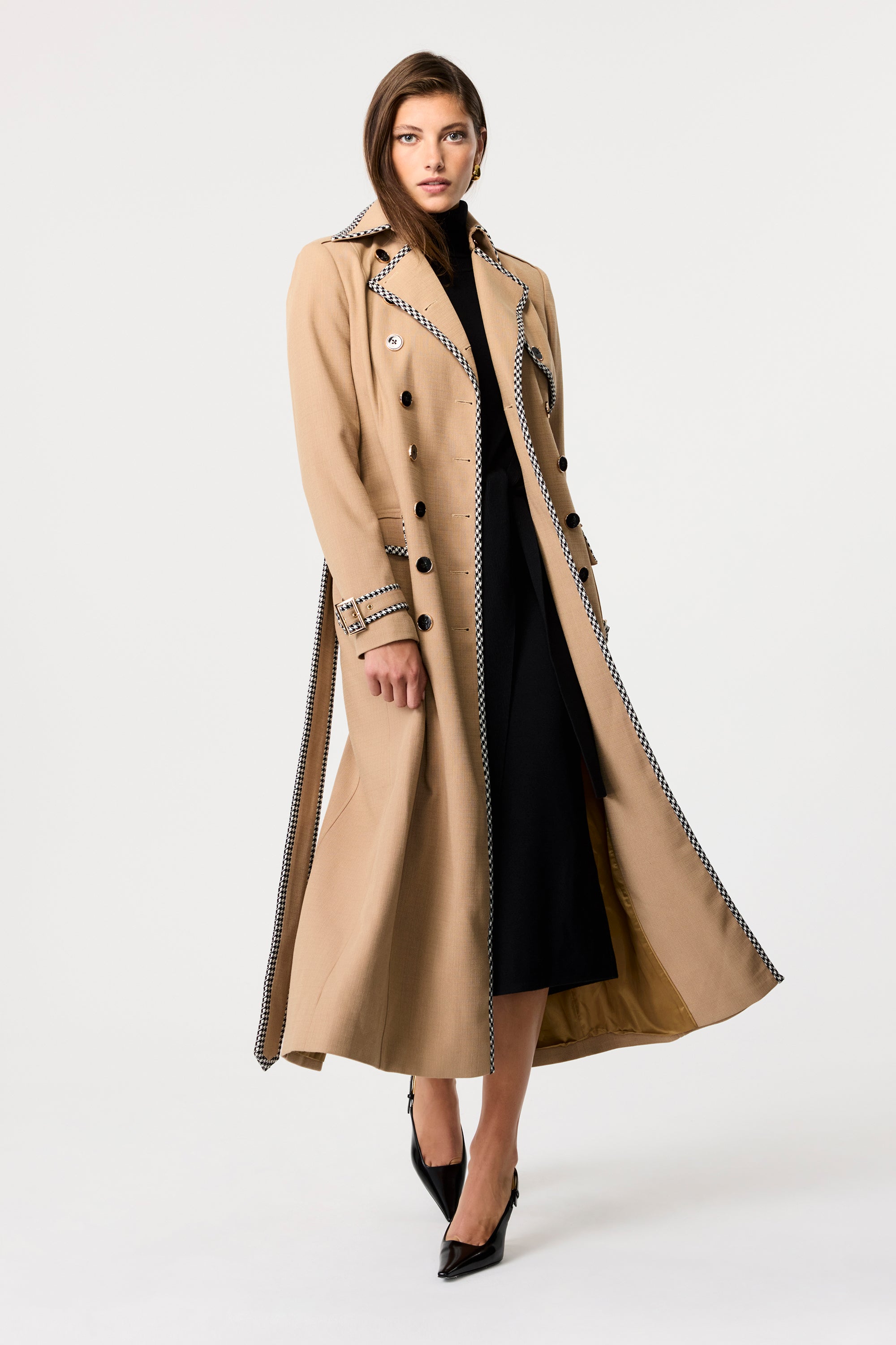 Aria Double Breasted Gabardine Coat