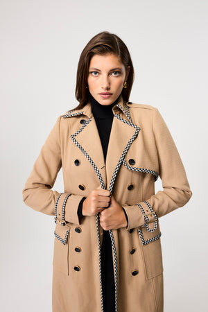 Aria Double Breasted Gabardine Coat - Toccin