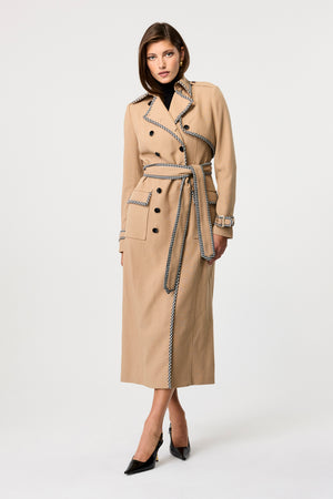 Aria Double Breasted Gabardine Coat - Toccin