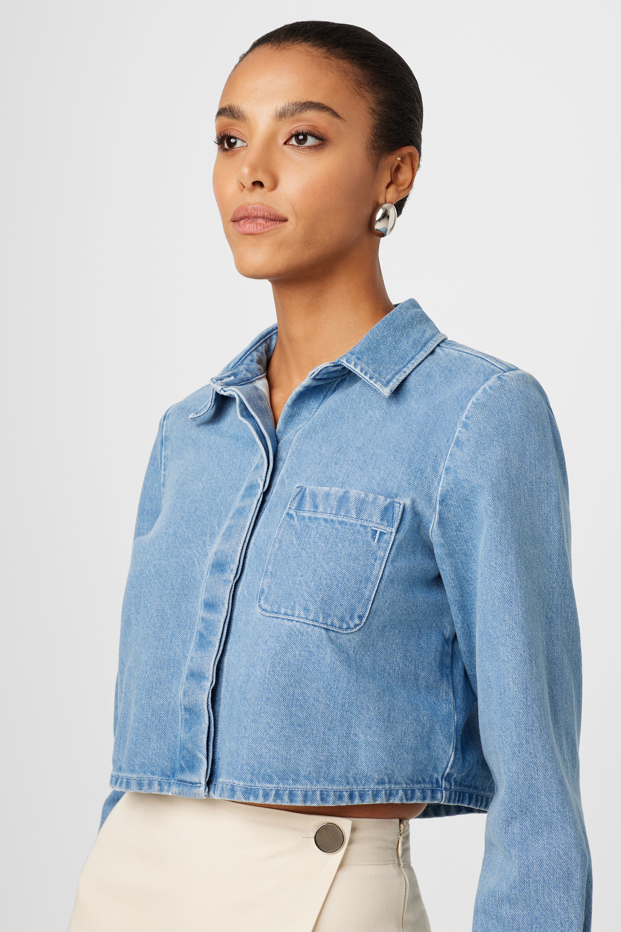 Jilly Denim Crop  Shirt - Toccin