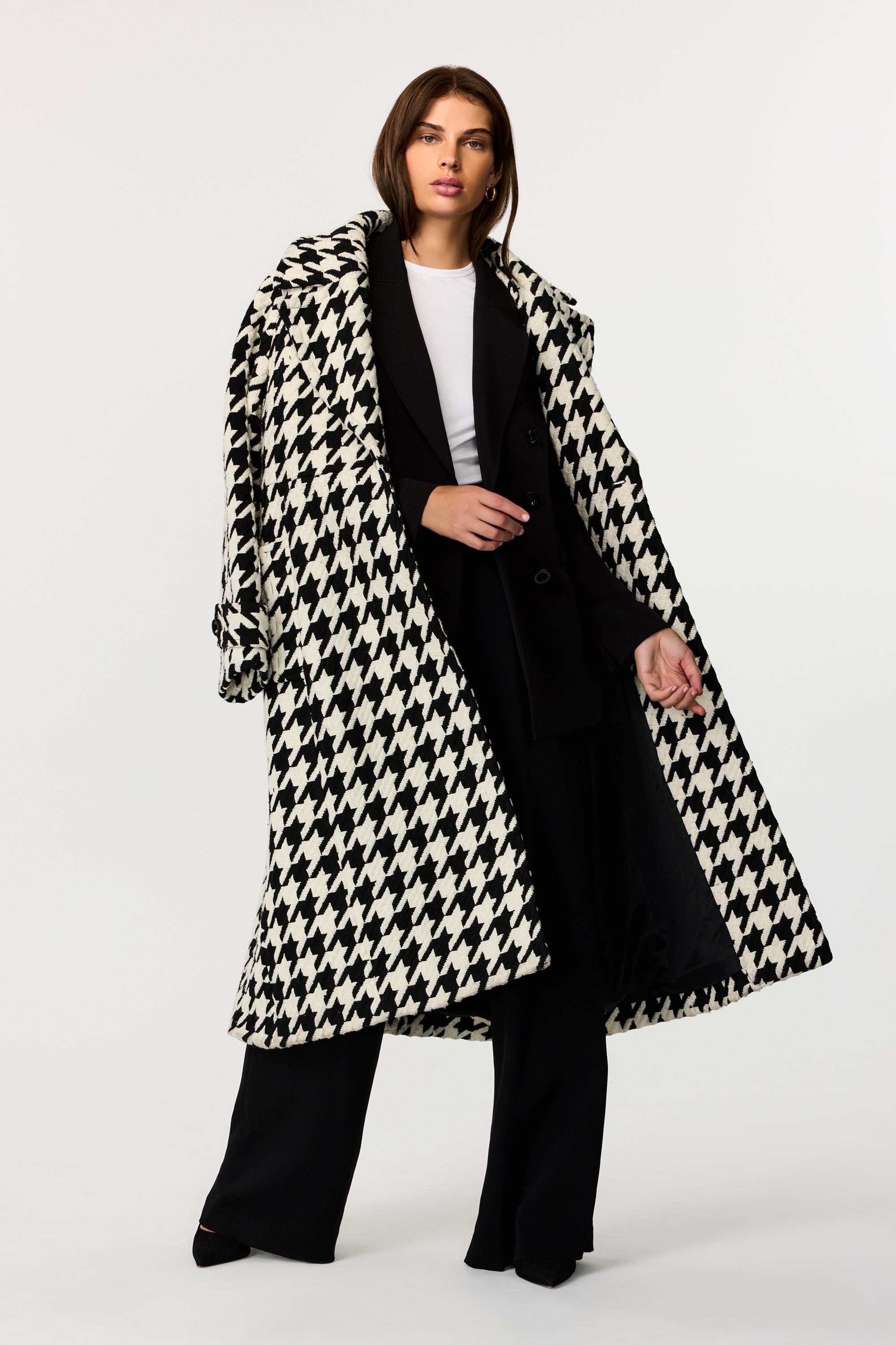 Brandy Houndstooth Coat - Toccin