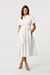 Megan Button-Down Short Sleeve Midi Dress