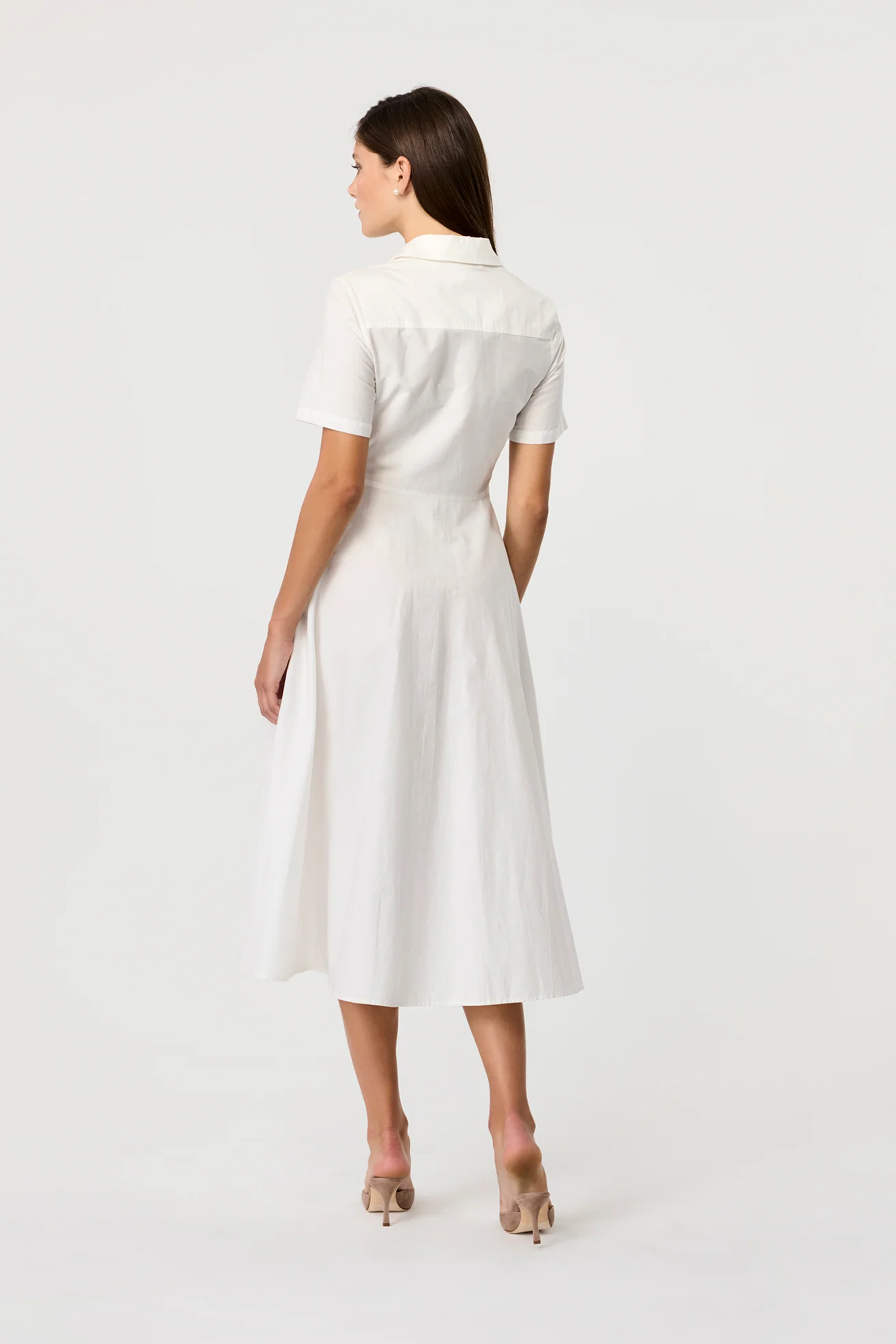 Megan Short Sleeve Tie-Front Midi Dress - Toccin