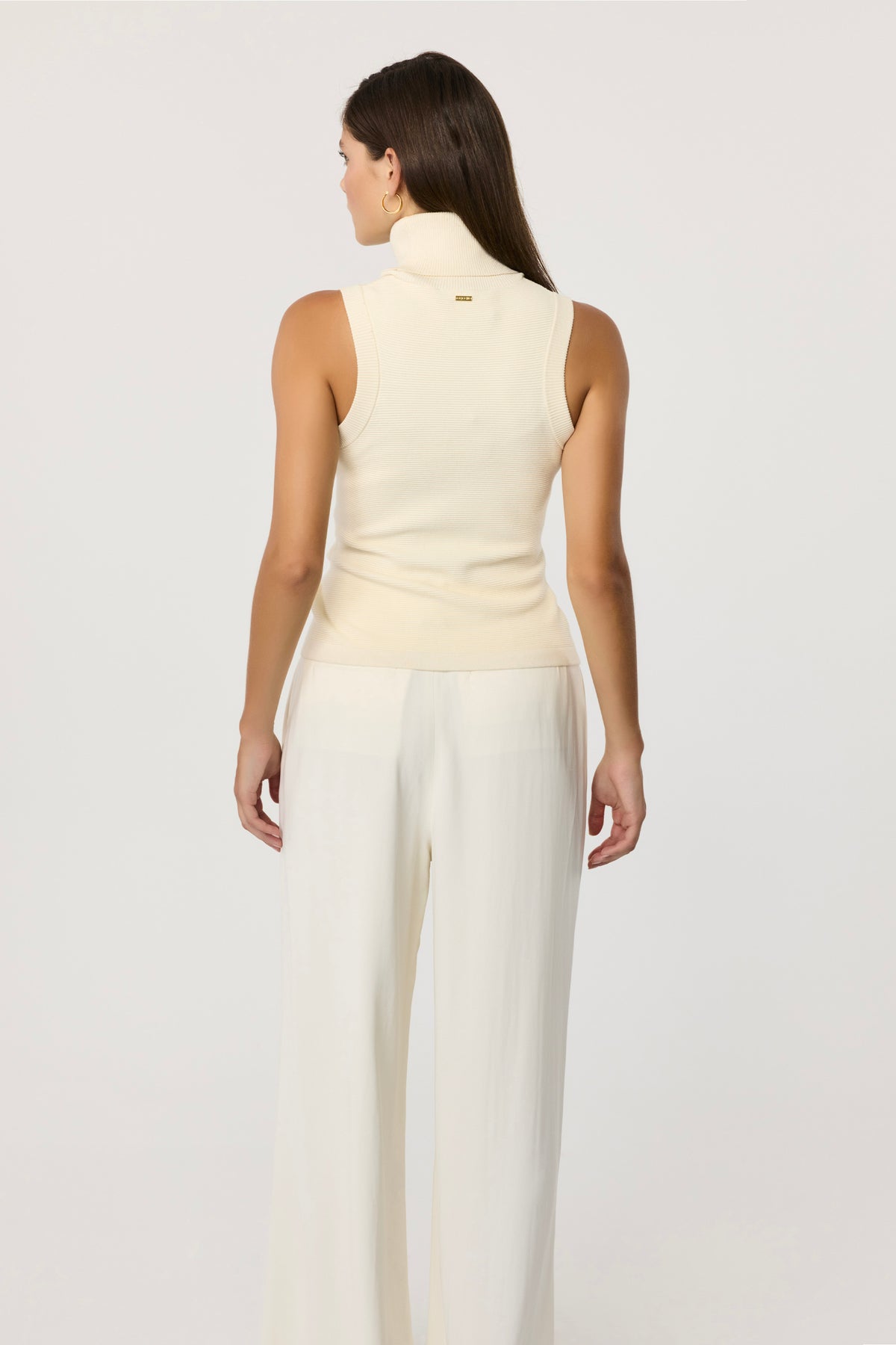 Celeste Sleeveless Turtle Neck Tie Front Top - Toccin