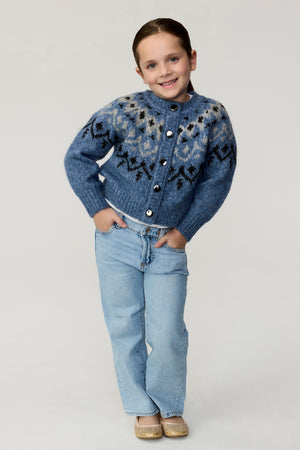 Dakota Girls Fair Isle Knit Cardigan