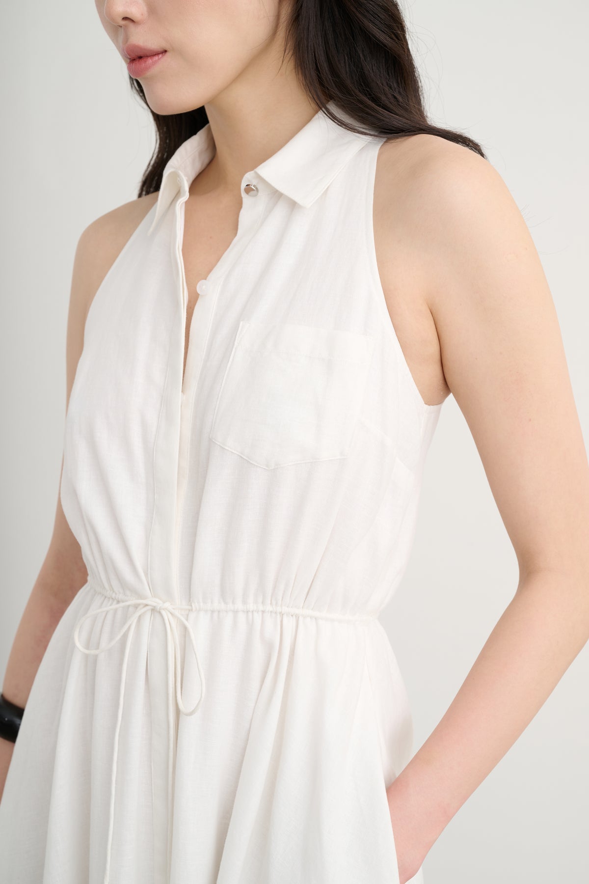 TIANA SLEEVELESS SHIRT DRESS - Toccin