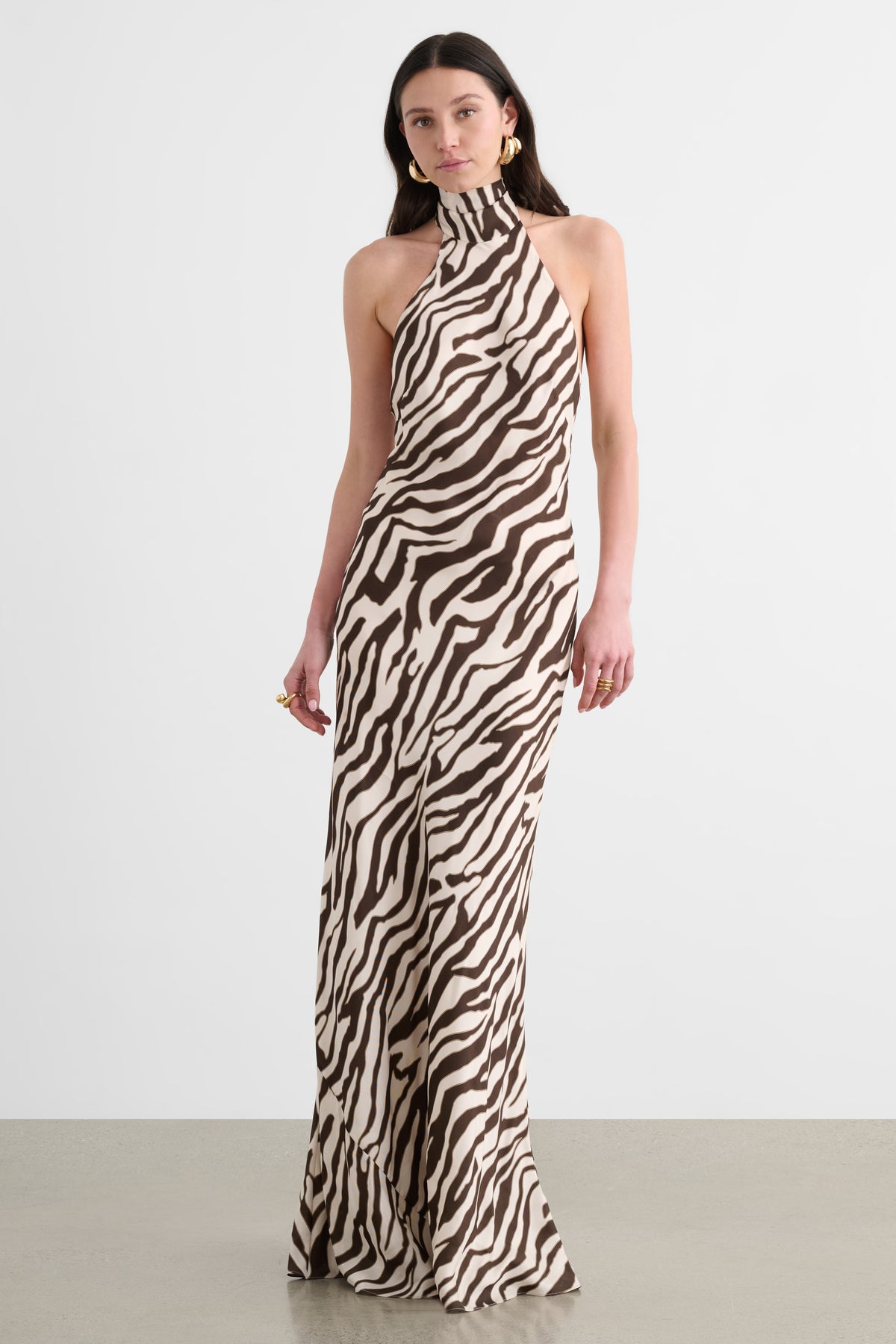 ALINA HALTER NECK BACKLESS GOWN
