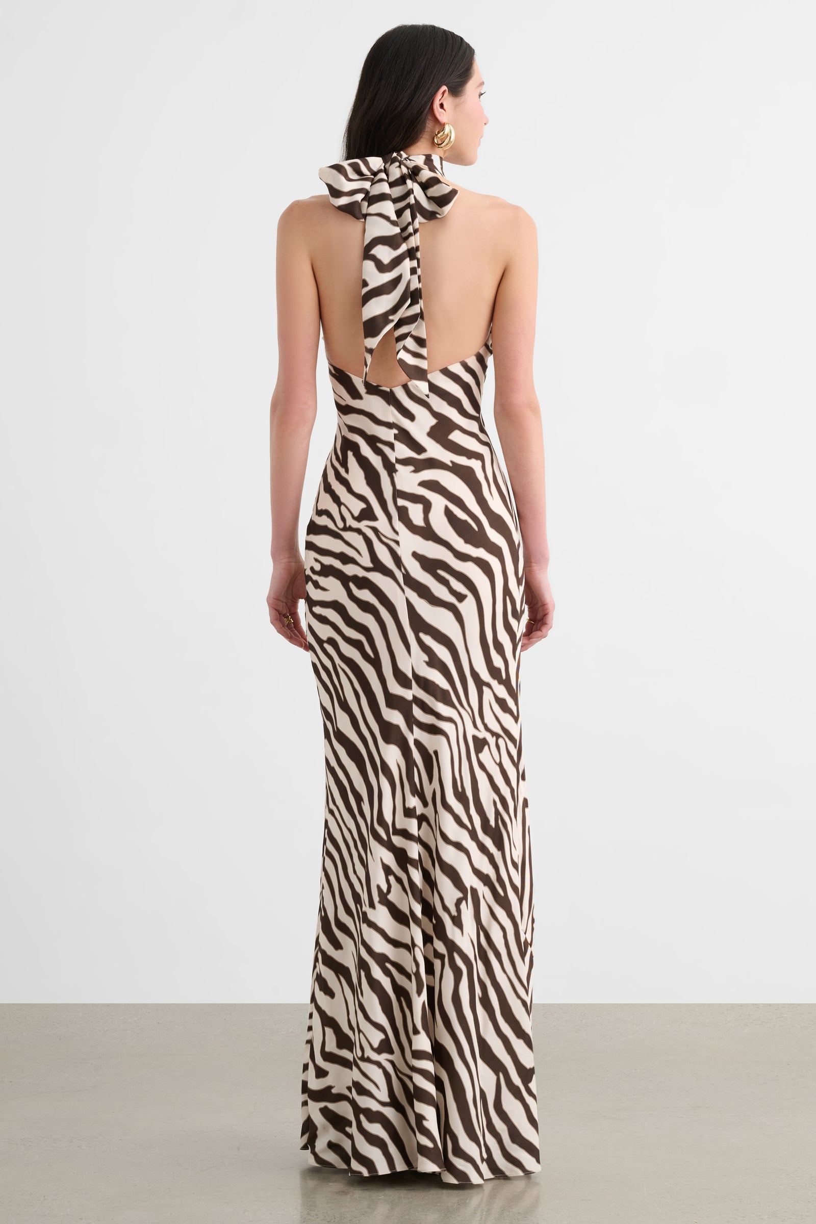 ALINA HALTER NECK BACKLESS GOWN